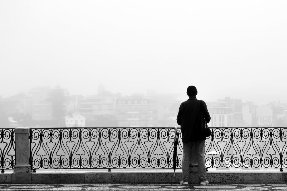 Solitary City Observer by Josefina Melo — canvas wall art