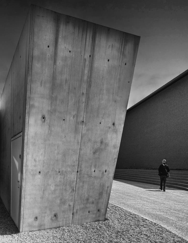 Lone Figure Brutalist Architecture by Stephan Rückert — canvas wall art