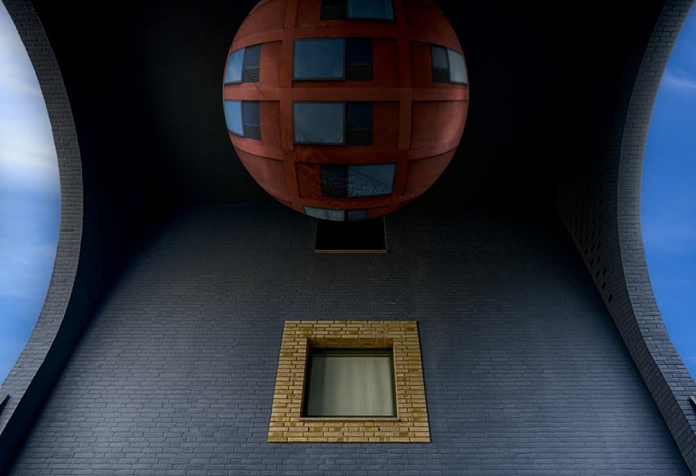 Red Sphere Architecture by Greetje van Son — canvas wall art