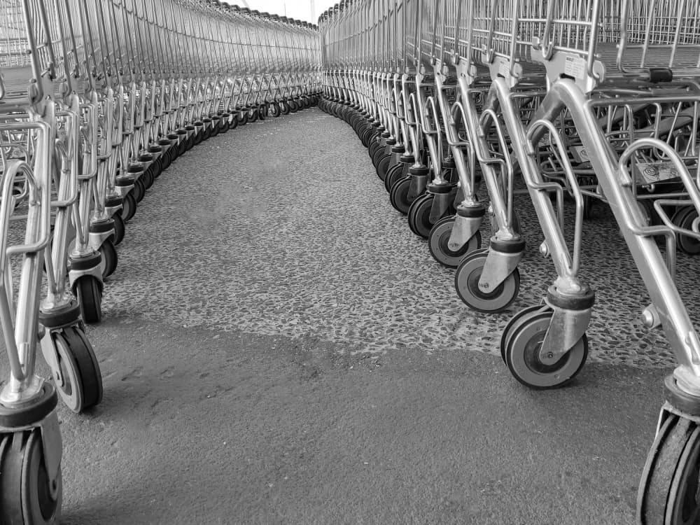 Orderly Shopping Carts by Fred Louwen — canvas wall art