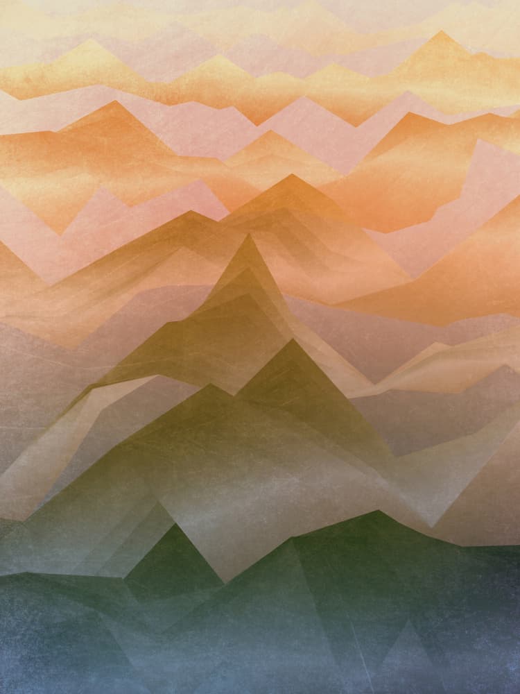 Layered Mountain Serenity by Angelo Cerantola — canvas wall art