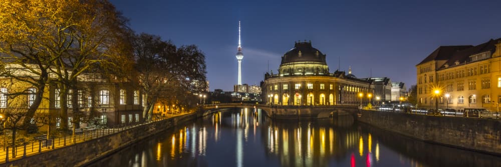 Night Lights of Berlin by Melanie Viola — canvas wall art