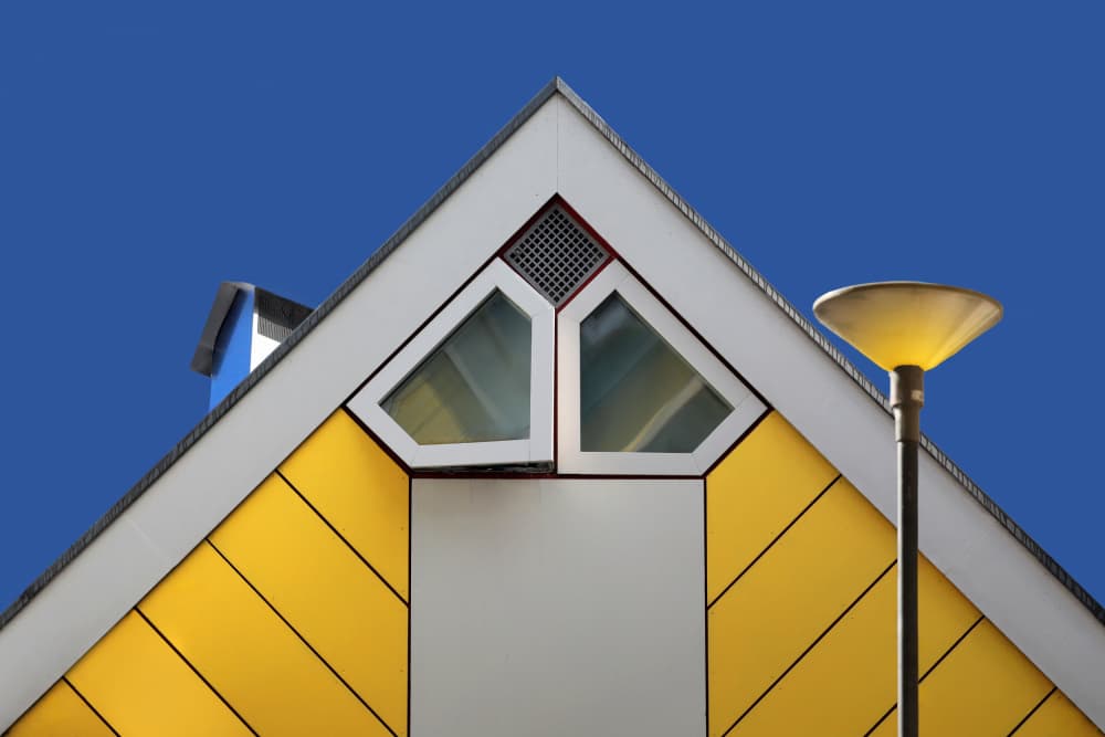 Bright Yellow Architecture by Hans-Wolfgang Hawerkamp — canvas wall art