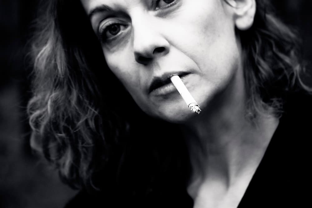 Pensive Smoking Portrait by Bogdan Bouşcă — canvas wall art