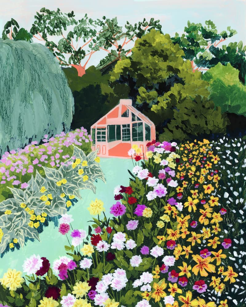 Blooming Garden Greenhouse by Sarah Gesek — canvas wall art