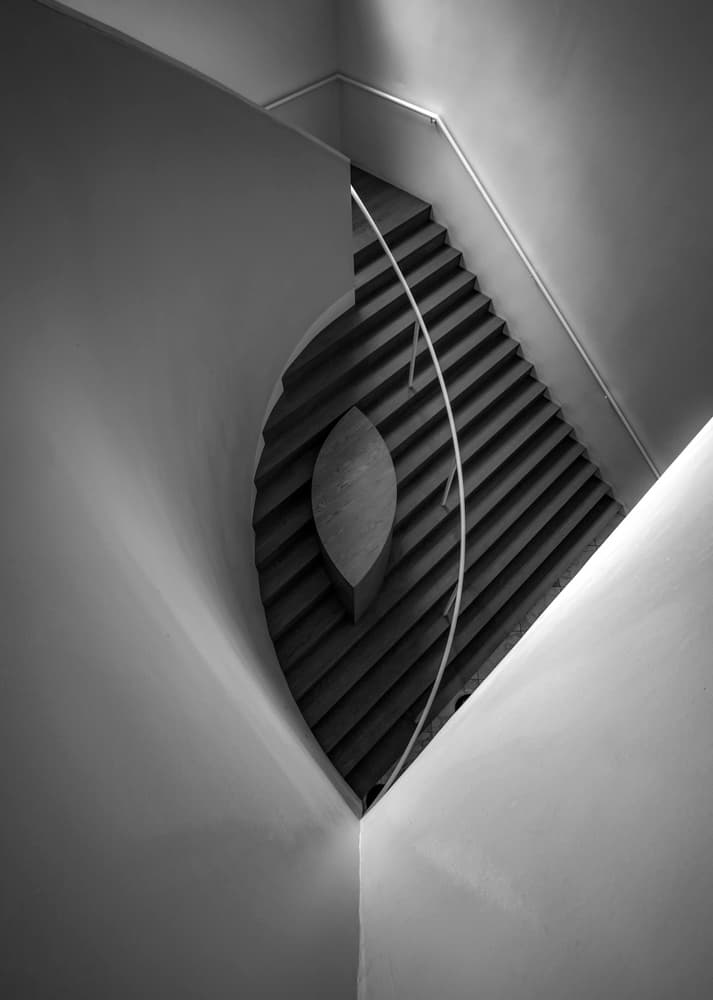 Geometric Staircase Perspective by Rob Darby — canvas wall art