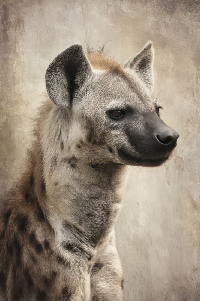 Spotted Hyena Profile by Rafal Kulik — canvas wall art