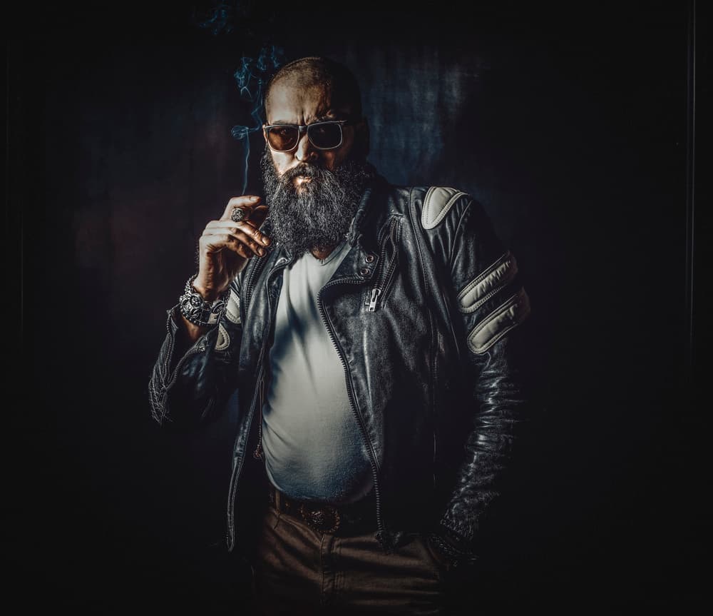 Cool Bearded Man Smoking by gNo — canvas wall art