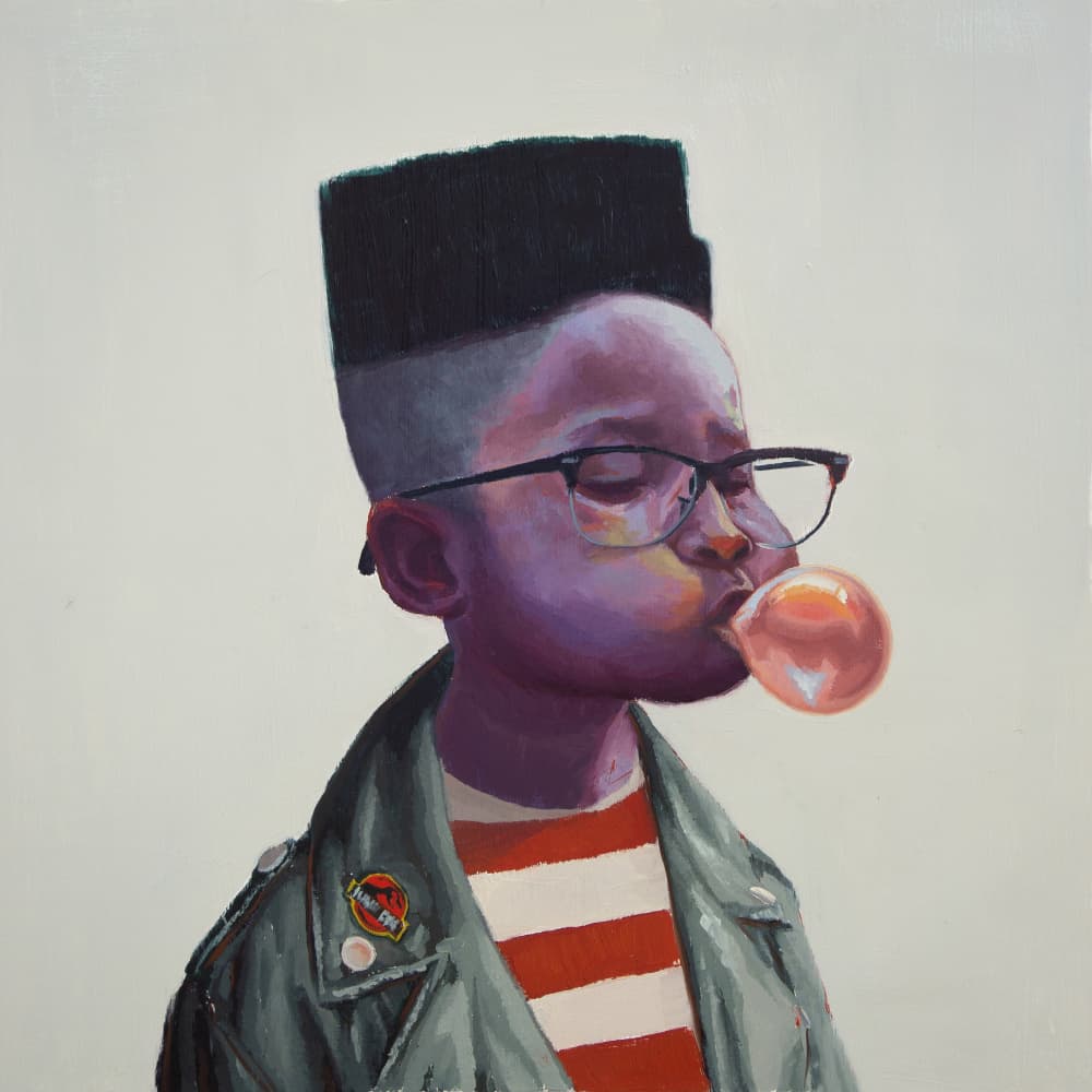 Retro Boy Bubblegum Bubble by Alexander Grahovsky — canvas wall art
