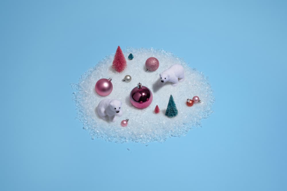 Pink Christmas Winter Scene by Julia Ramiro — canvas wall art