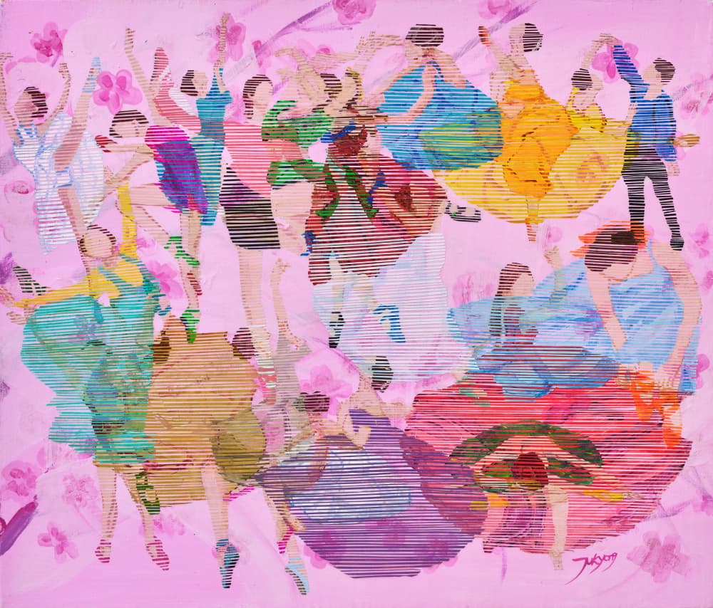 Colorful Ballet Dance by Jukyong Park — canvas wall art