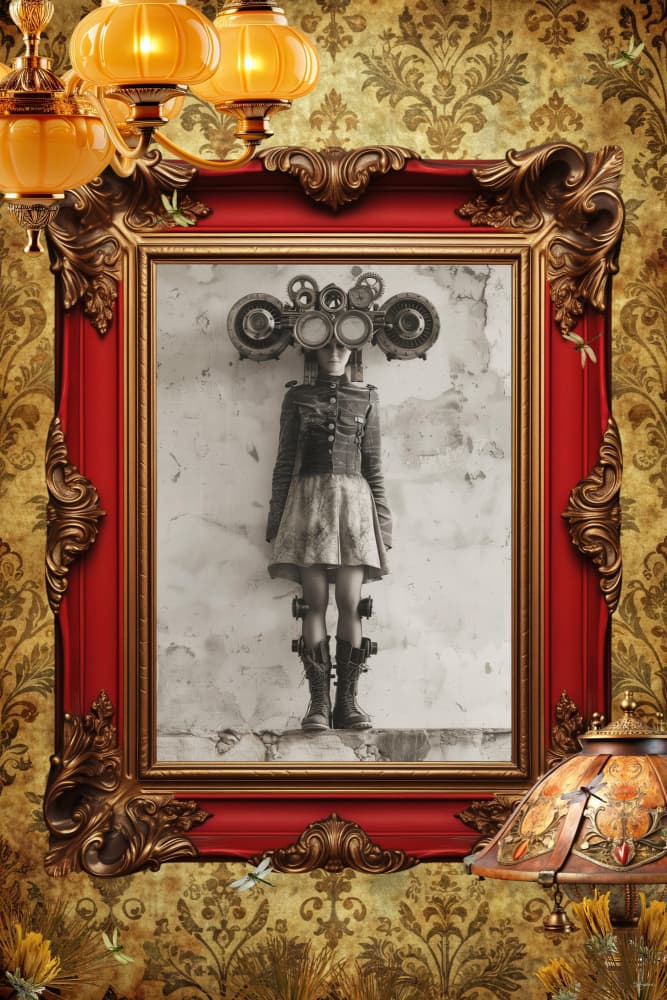Steampunk Goggles Portrait by Sue Skellern — canvas wall art