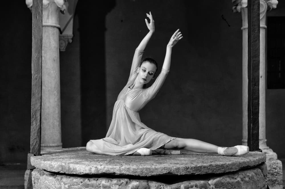 Elegant Ballet Pose by Colin Dixon — canvas wall art