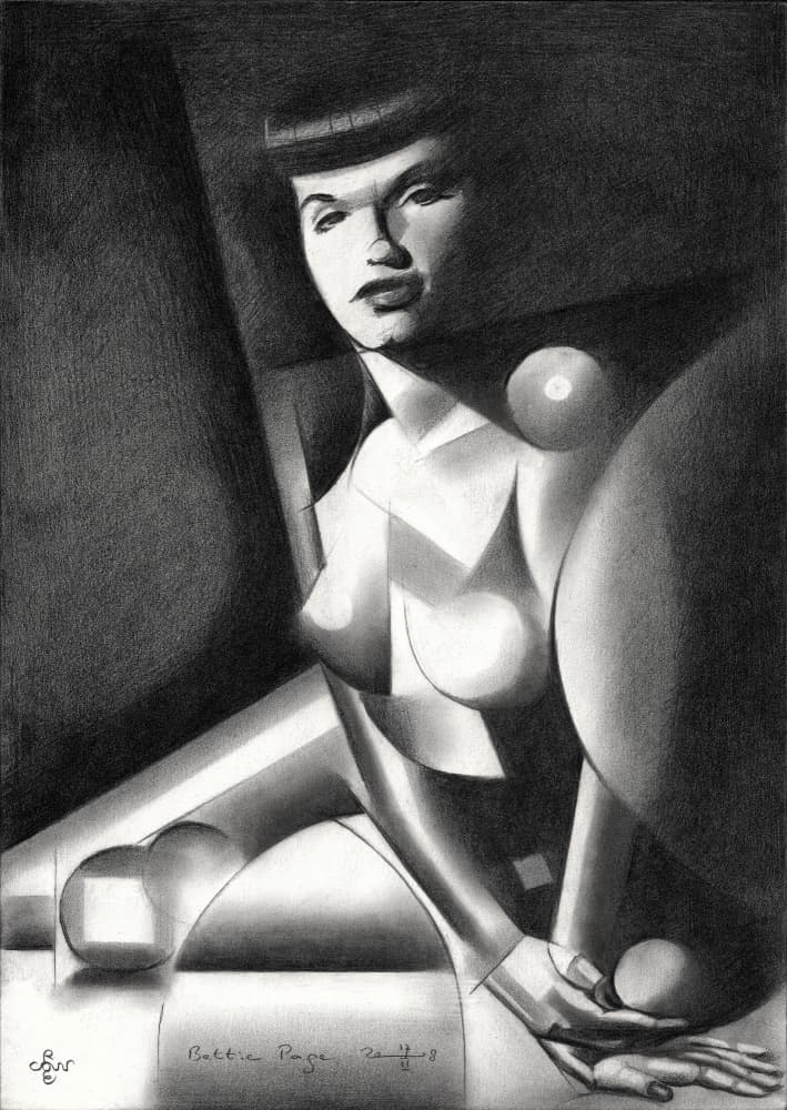 Alluring Cubist Woman by Corné Akkers — canvas wall art