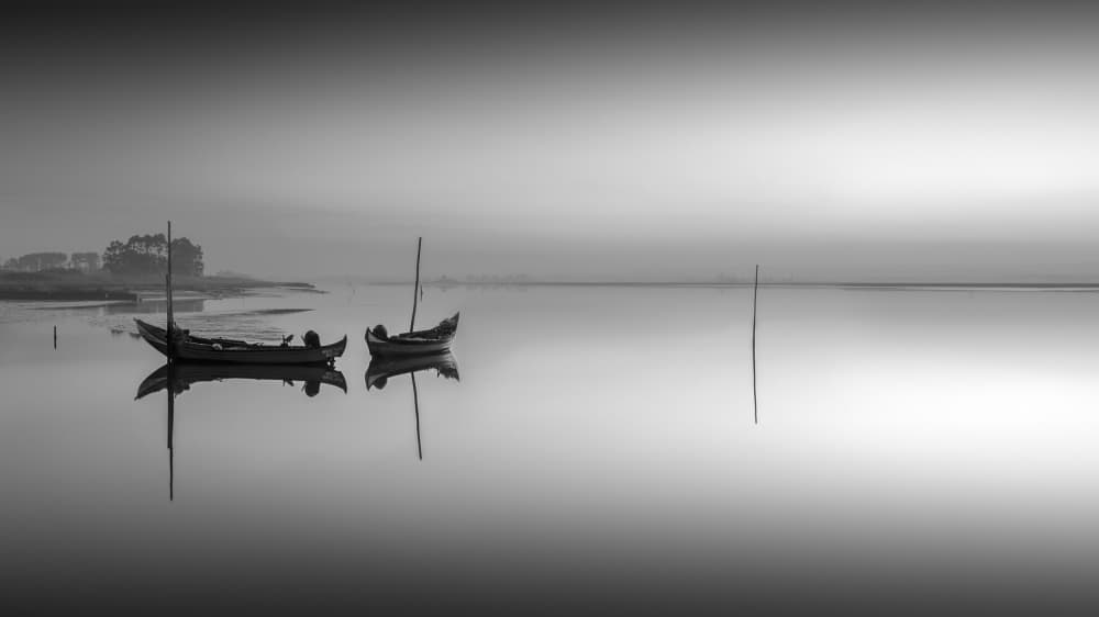 Serene Morning Boats by Gonçalo Capitão — canvas wall art