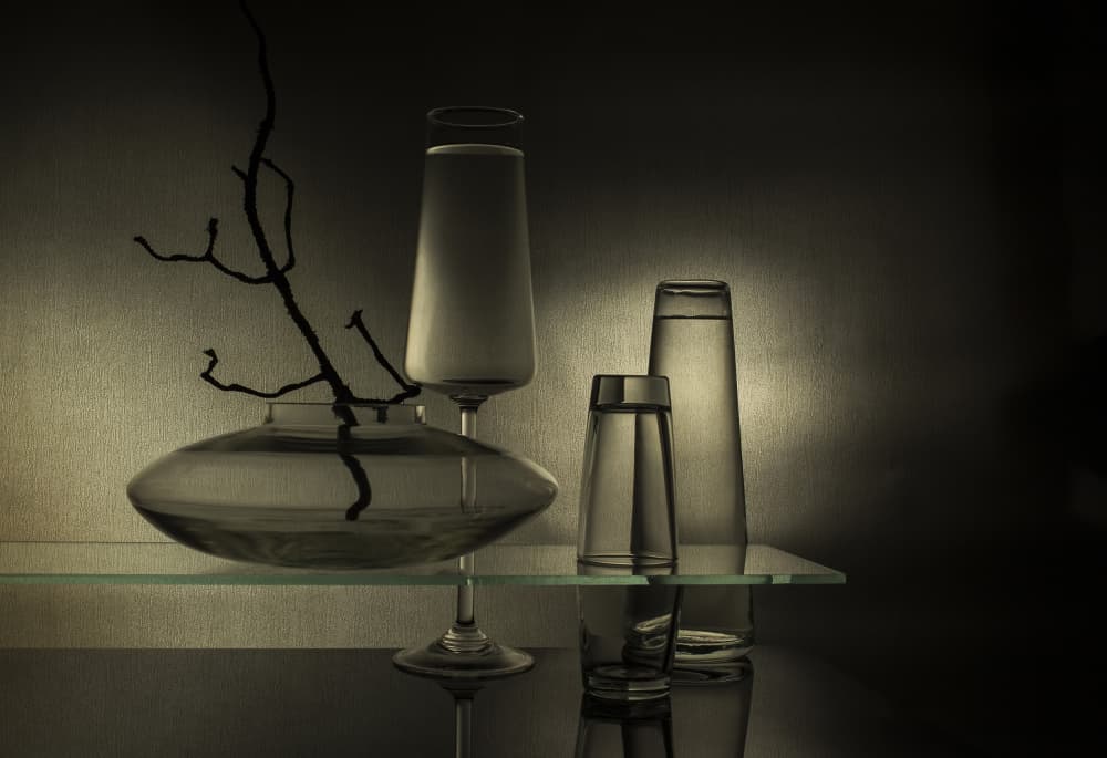 Dark Glass Still Life by Evgeniy Popov — canvas wall art