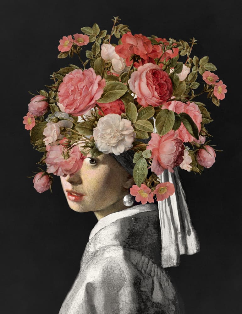 Rose Crown Portrait by Marja van den Hurk — canvas wall art