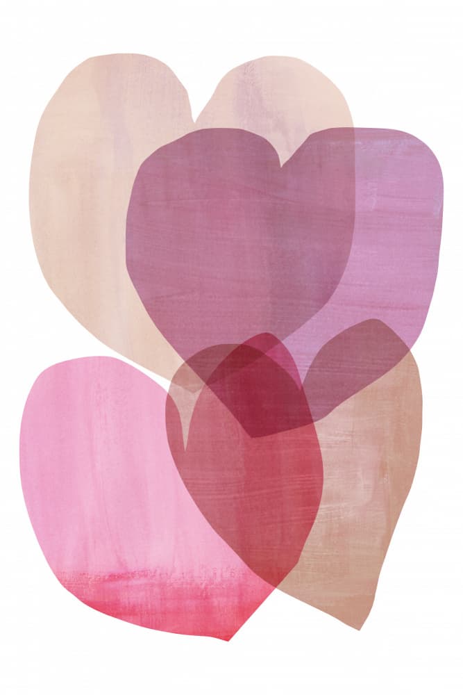 Overlapping Abstract Hearts by casa cartissi — canvas wall art
