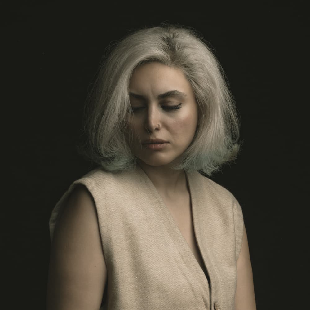Thoughtful Woman Portrait by Hooman Sedaghi — canvas wall art