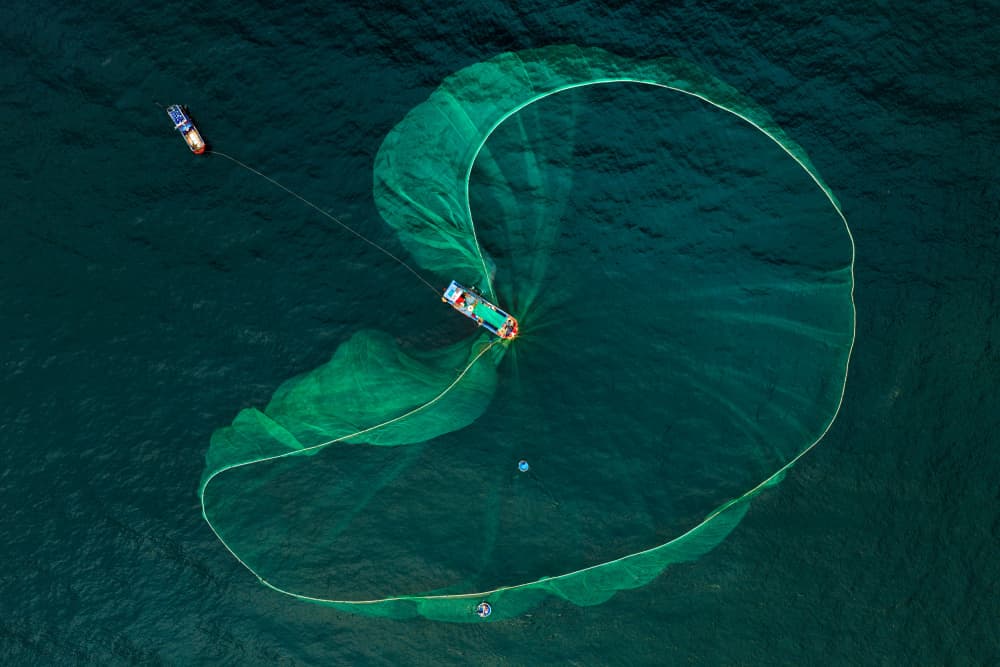 Ocean Fishing Net by HuongHoang — canvas wall art