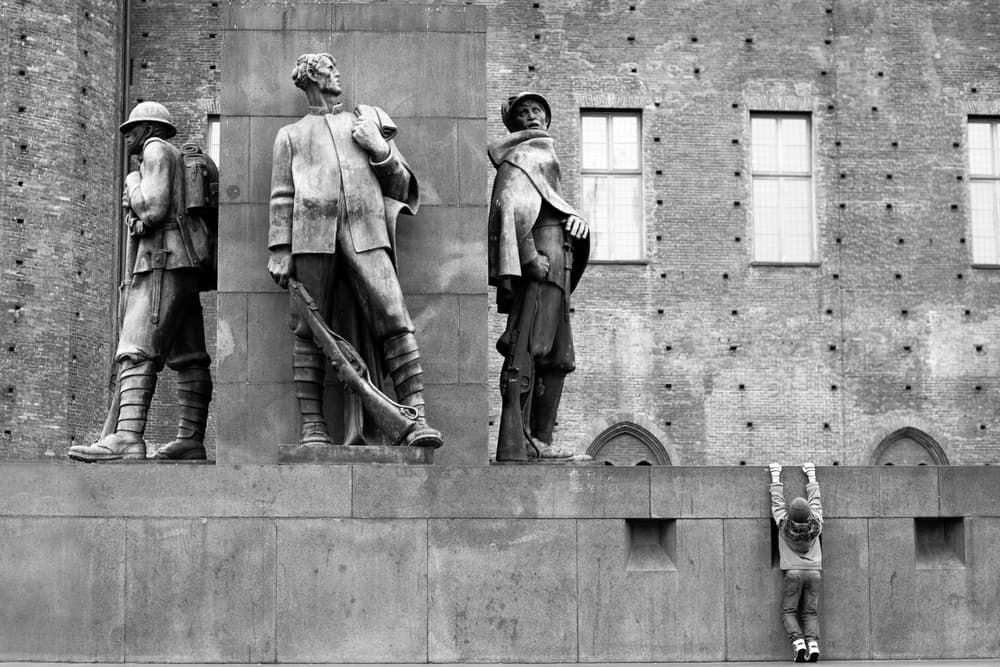 Child Below Statues by Giorgio Toniolo — canvas wall art