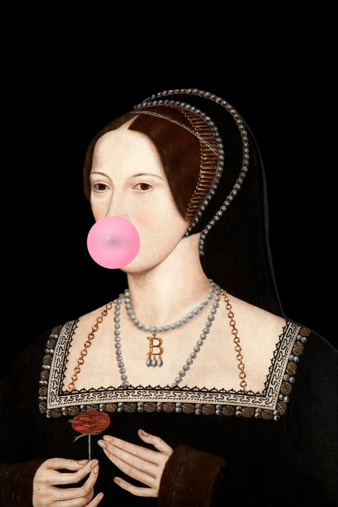 Bubblegum Bitcoin Queen by Talitha McQueen — canvas wall art