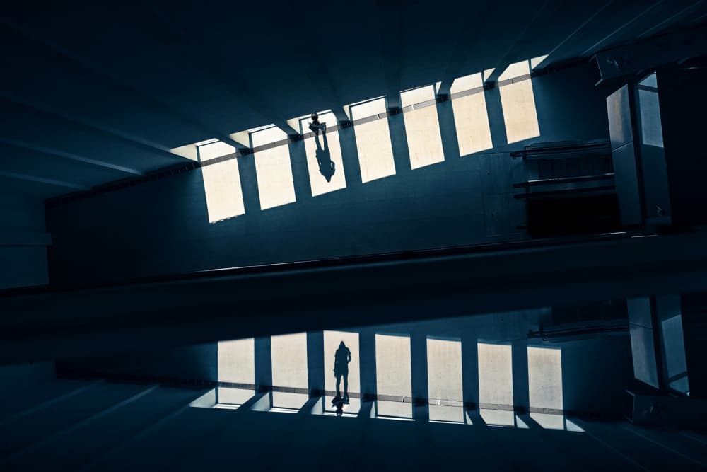 Blue Silhouette Reflection by MingLun Tsai (蔡明倫) — canvas wall art