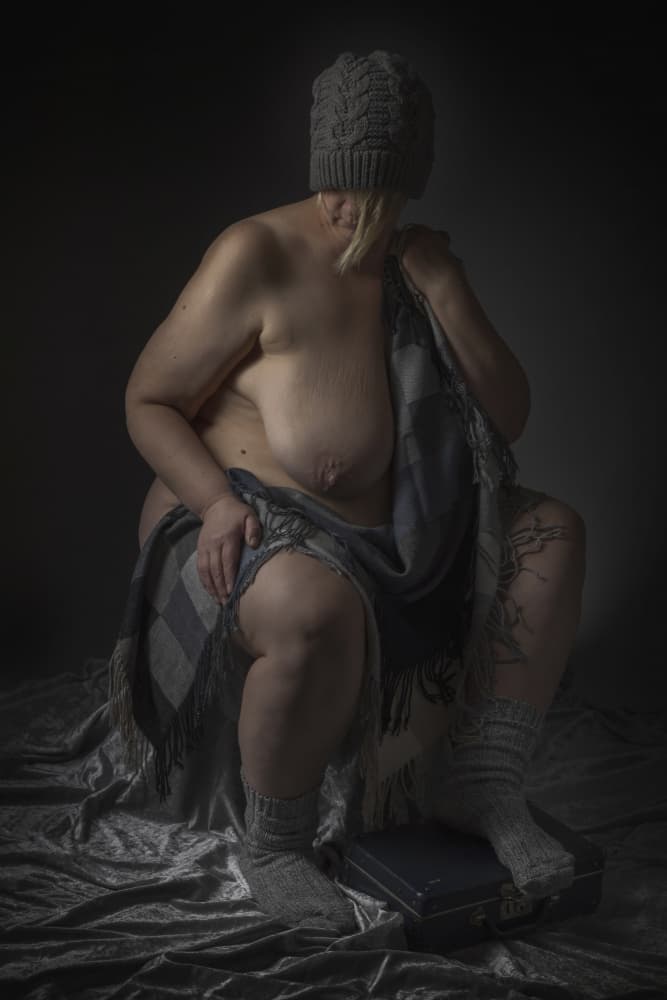 Pensive Woman Blanket by Normunds Kaprano — canvas wall art