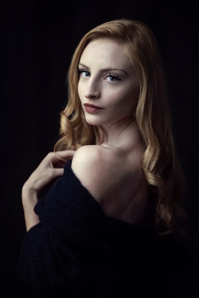 Elegant Blonde Portrait by Bobby Kostadinov — canvas wall art