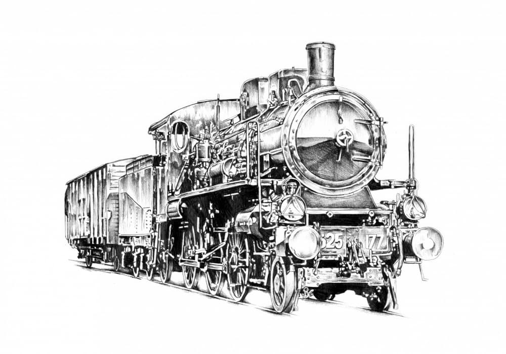 Powerful Steam Locomotive by Kulik — canvas wall art
