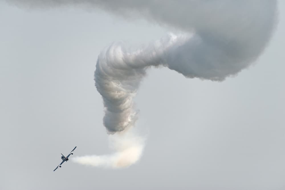 Aerobatic Sky Spiral by Riccardo Lucidi — canvas wall art