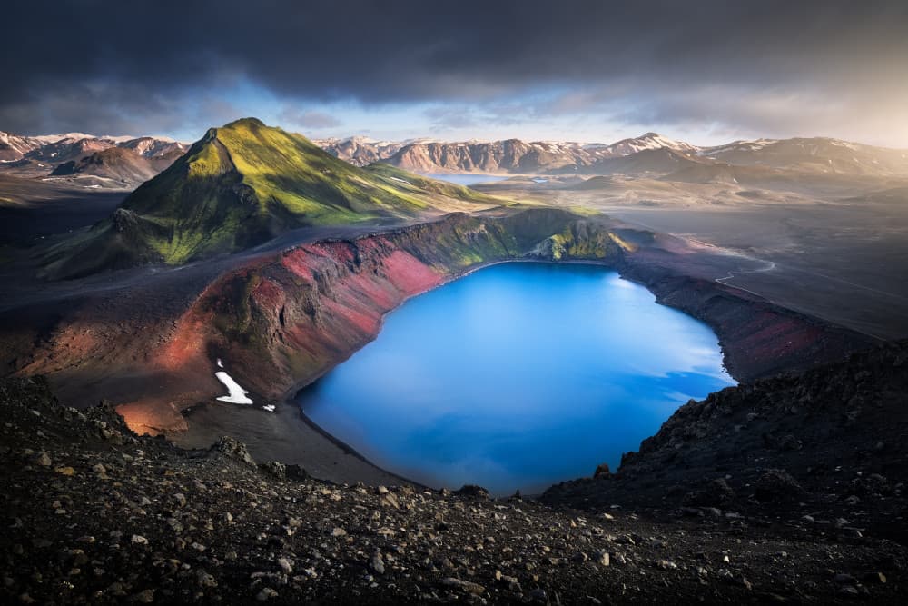 Vibrant Volcanic Landscape by Daniel Řeřicha — canvas wall art