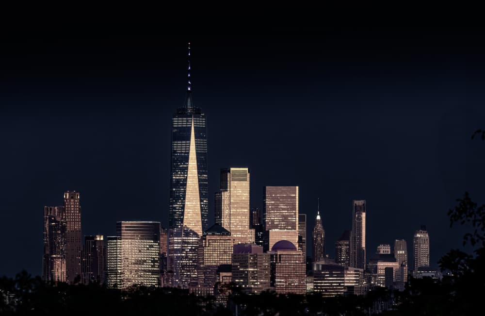 Manhattan Night Cityscape by Kenneth-Wei Zeng — canvas wall art