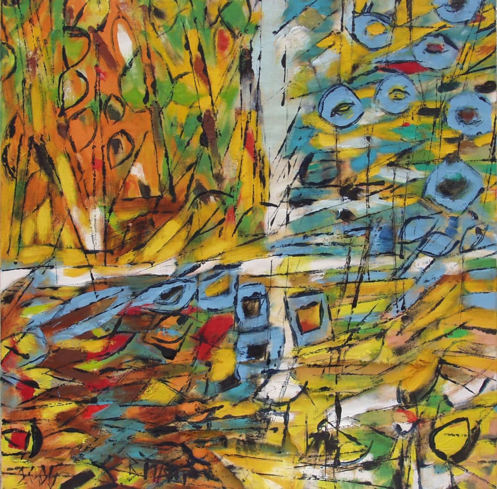 Vibrant Abstract Landscape by Barbara Piatti — canvas wall art