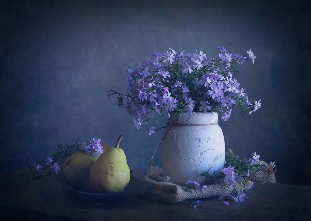Rustic Floral Still Life by Fangping Zhou — canvas wall art