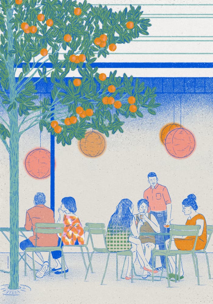 Orange Tree Cafe by Ada Jarzebowska — canvas wall art