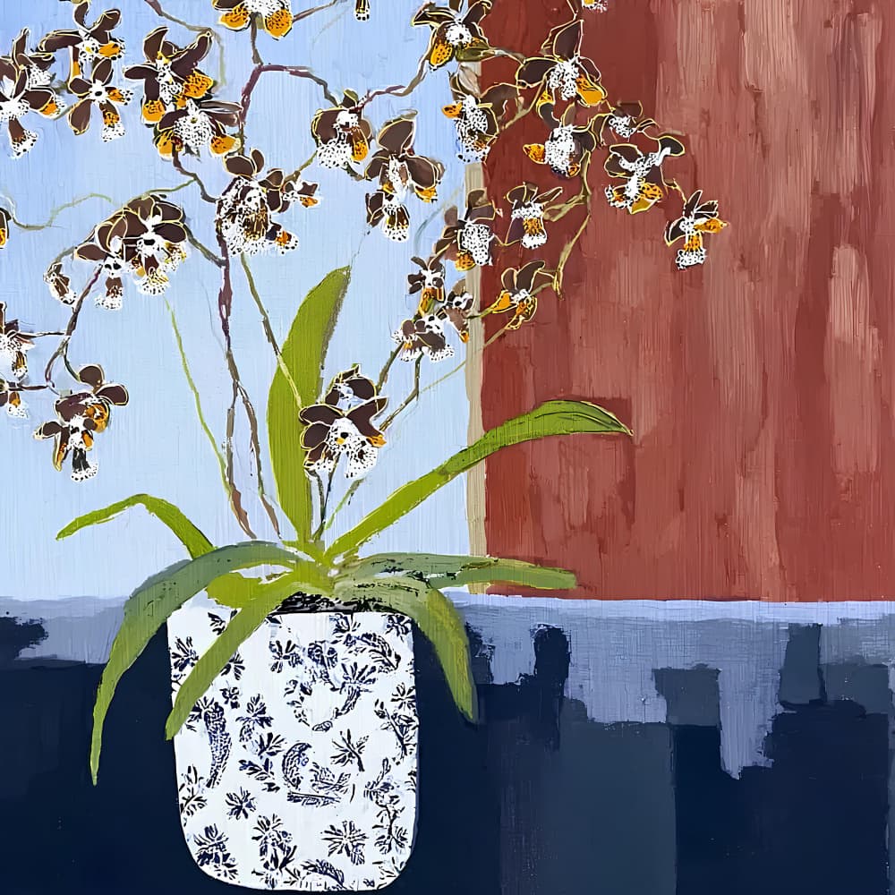 Modern Orchid Still Life by Avanesova Elena — canvas wall art