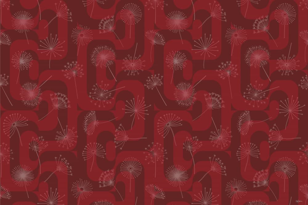 Burgundy Floral Drift by Sue Skellern — canvas wall art