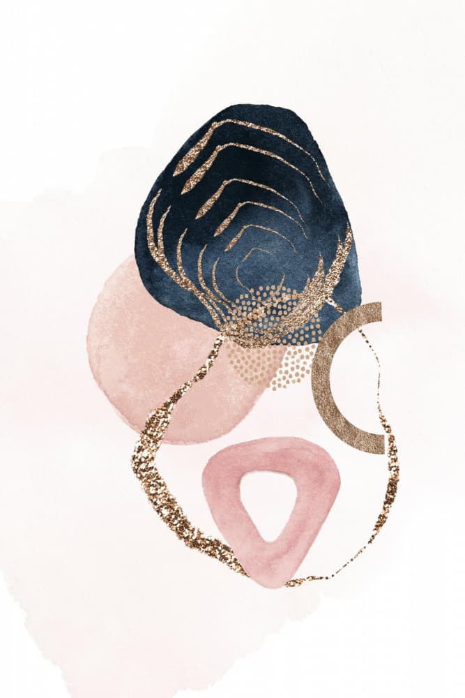Abstract Gold Blush Forms by Sally Ann Moss — canvas wall art