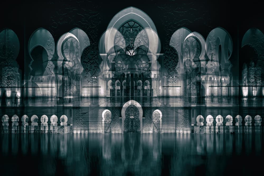 Ethereal Mosque Arches by Hans-Wolfgang Hawerkamp — canvas wall art