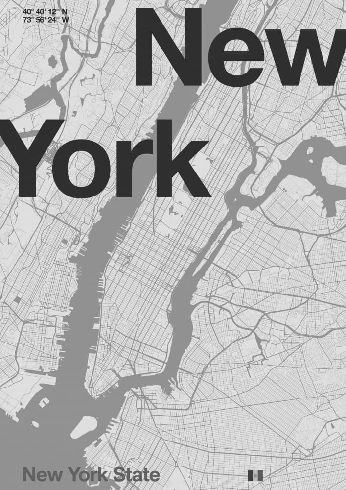Modern New York City Map by Florent Bodart — canvas wall art