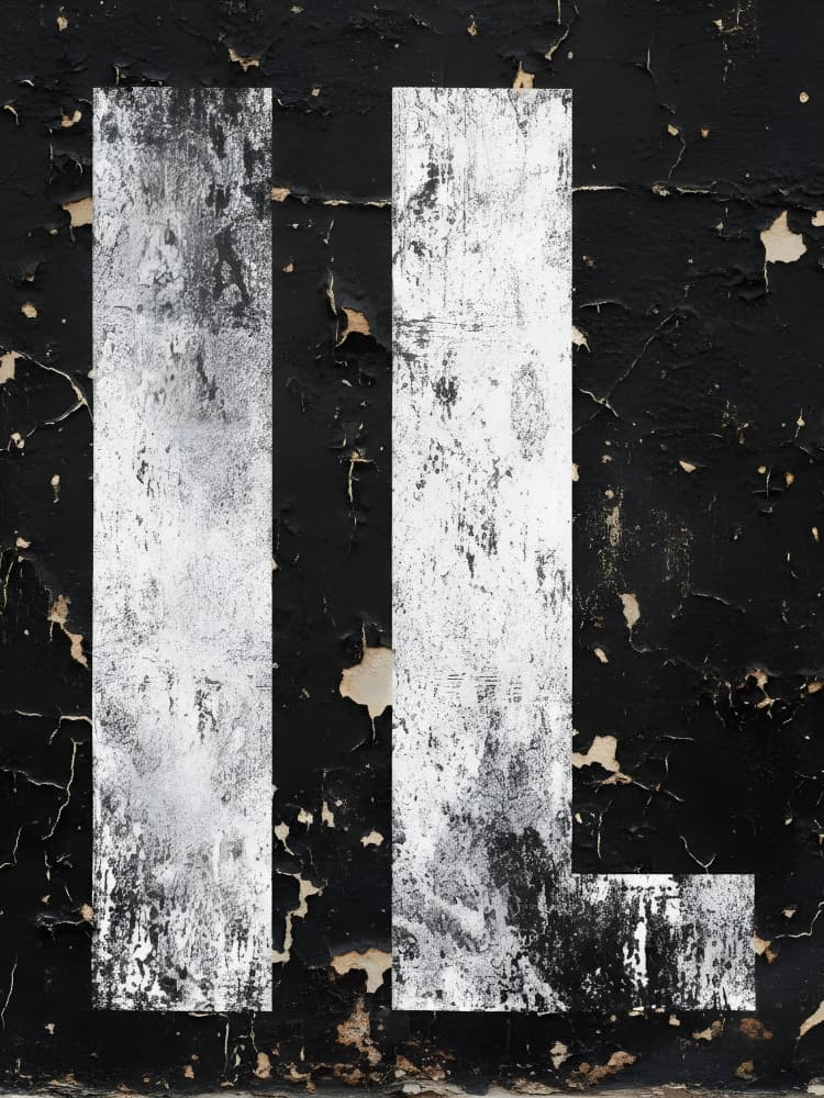 Gritty Black White Abstract by HUGO — canvas wall art