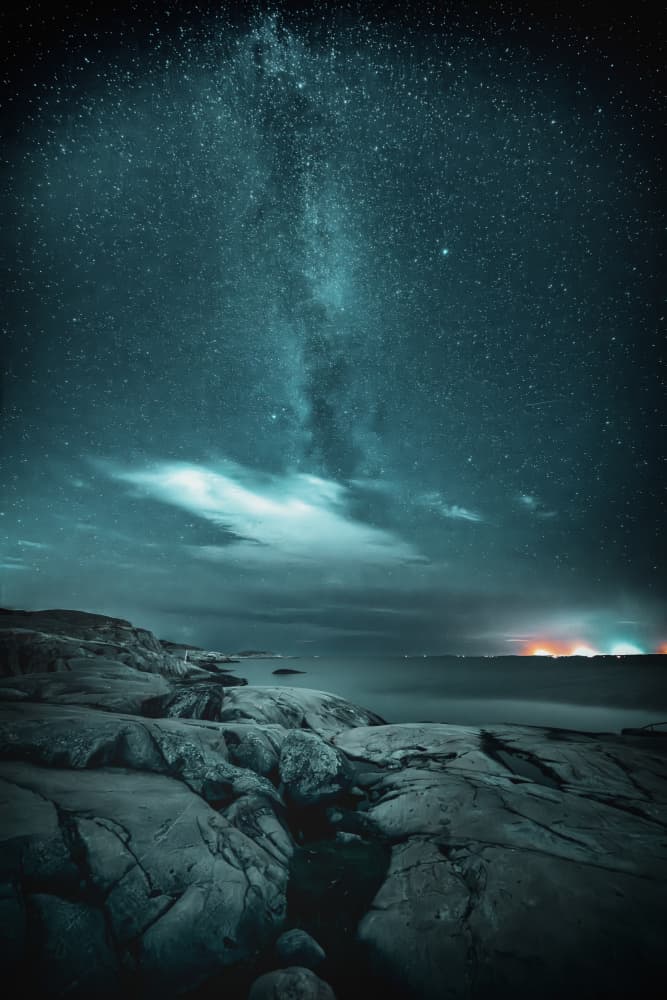 Milky Way Rocky Coast by Benny Pettersson — canvas wall art