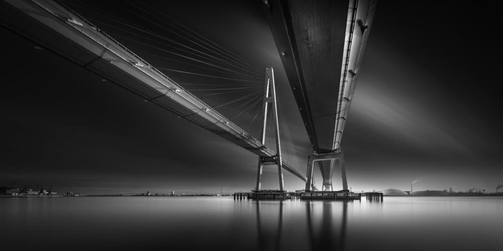 Modern Bridge At Night by Yoshihiko Wada — canvas wall art