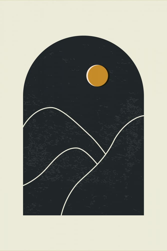 Minimalist Desert Moon Arch by jay stanley — canvas wall art