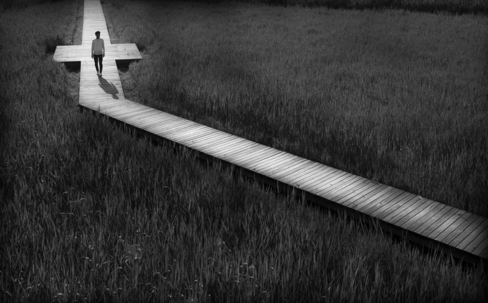 Solitary Cross Path by Mi Young Choi — canvas wall art