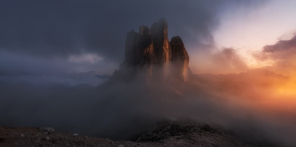 Glowing Mountain Peaks by David Martin Castan — canvas wall art