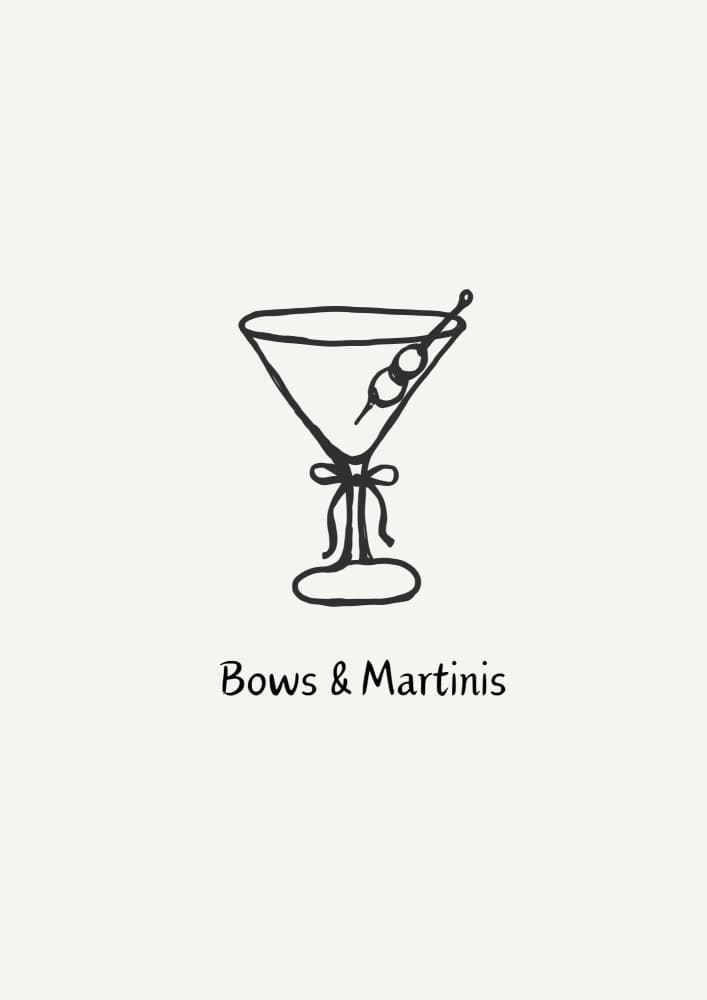 Dainty Martini Bow by ART of living — canvas wall art