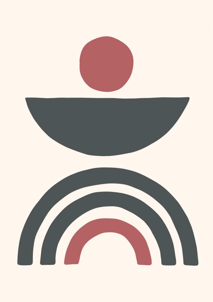 Muted Geometric Balance by Alina Shulhouskaya — canvas wall art
