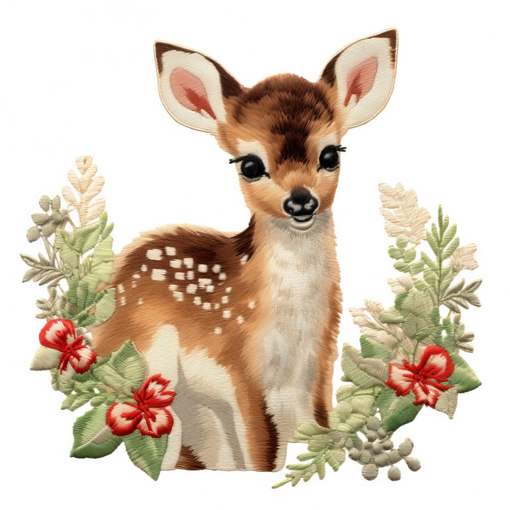Sweet Fawn Wreath by Bilge Paksoylu — canvas wall art